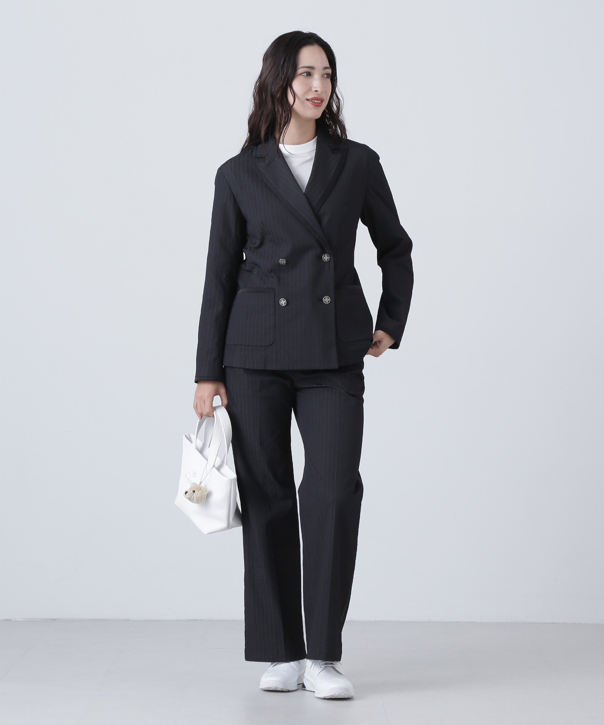 St ANDREWS ドットサークルジャガードジャケット (WOMENS) セントアンドリュース ジャケット・アウター その他のジャケット・アウター ブラック