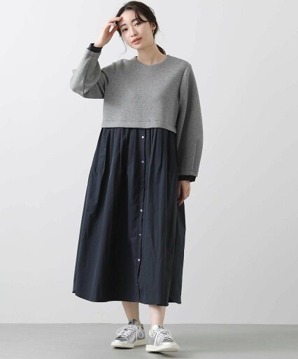 Gready Brilliant Gready Brilliant/(W)2_ダンボール×シャツOP グレディブリリアン ワンピース・ドレス ワンピース グレー ベージュ【送料無料】 Gready Brilliant Gready Brilliant/(W)2_ダンボール×シャツOP グレディブリリアン ワンピース・ドレス ワンピース グレー ベージュ【送料無料】