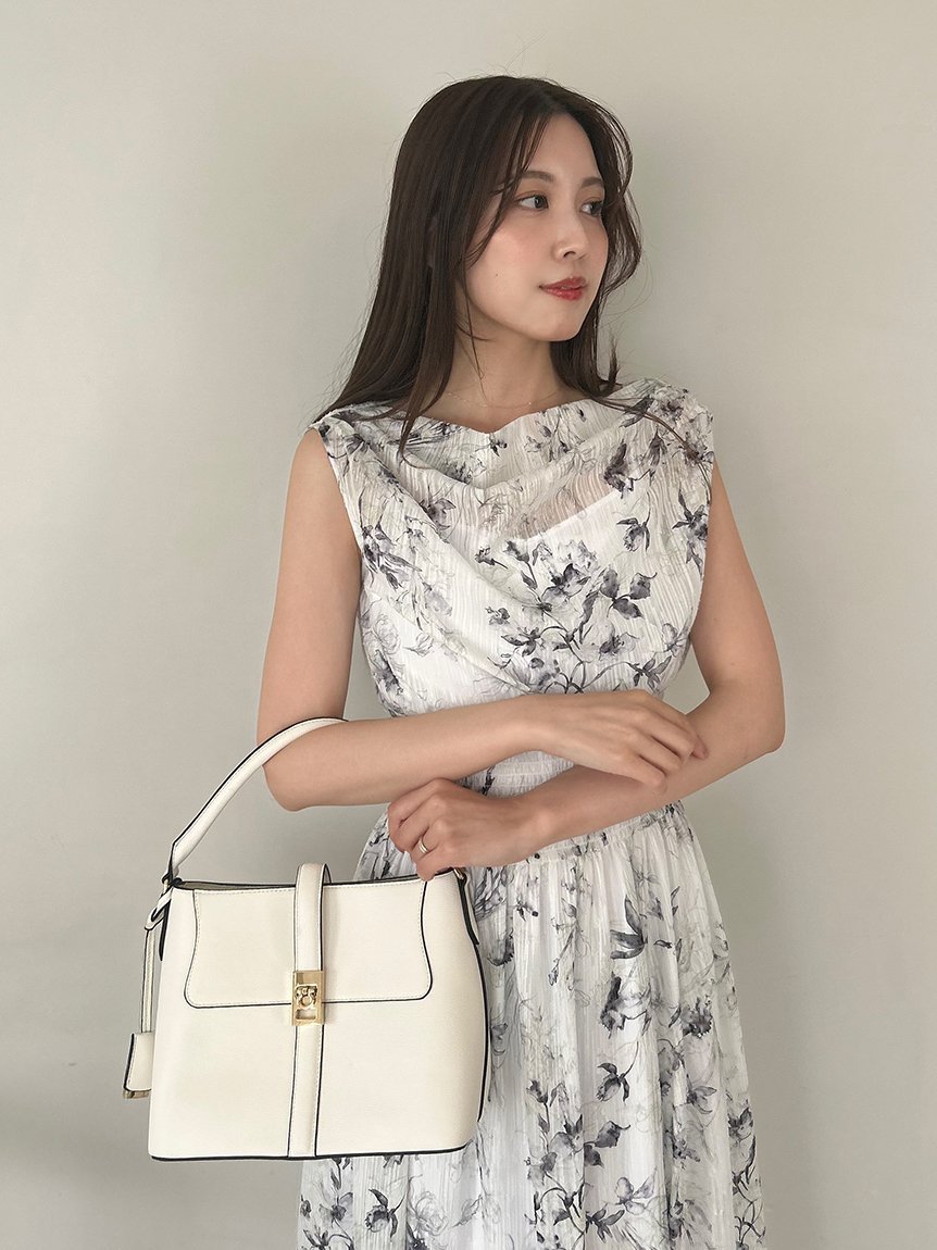 【SALE／40%OFF】FRAY I.D ツインロックミドルバッグ フレイ アイディー バッグ ハンドバッグ ホワイト ブラック【送料無料】のサムネイル