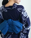 utatane utatane 綿麻 清江絞り 有松染め 兵児帯 バラ疋田 インクブルー ウタタネ 着物・浴衣・和装小物 和装小物 ブルー【送料無料】