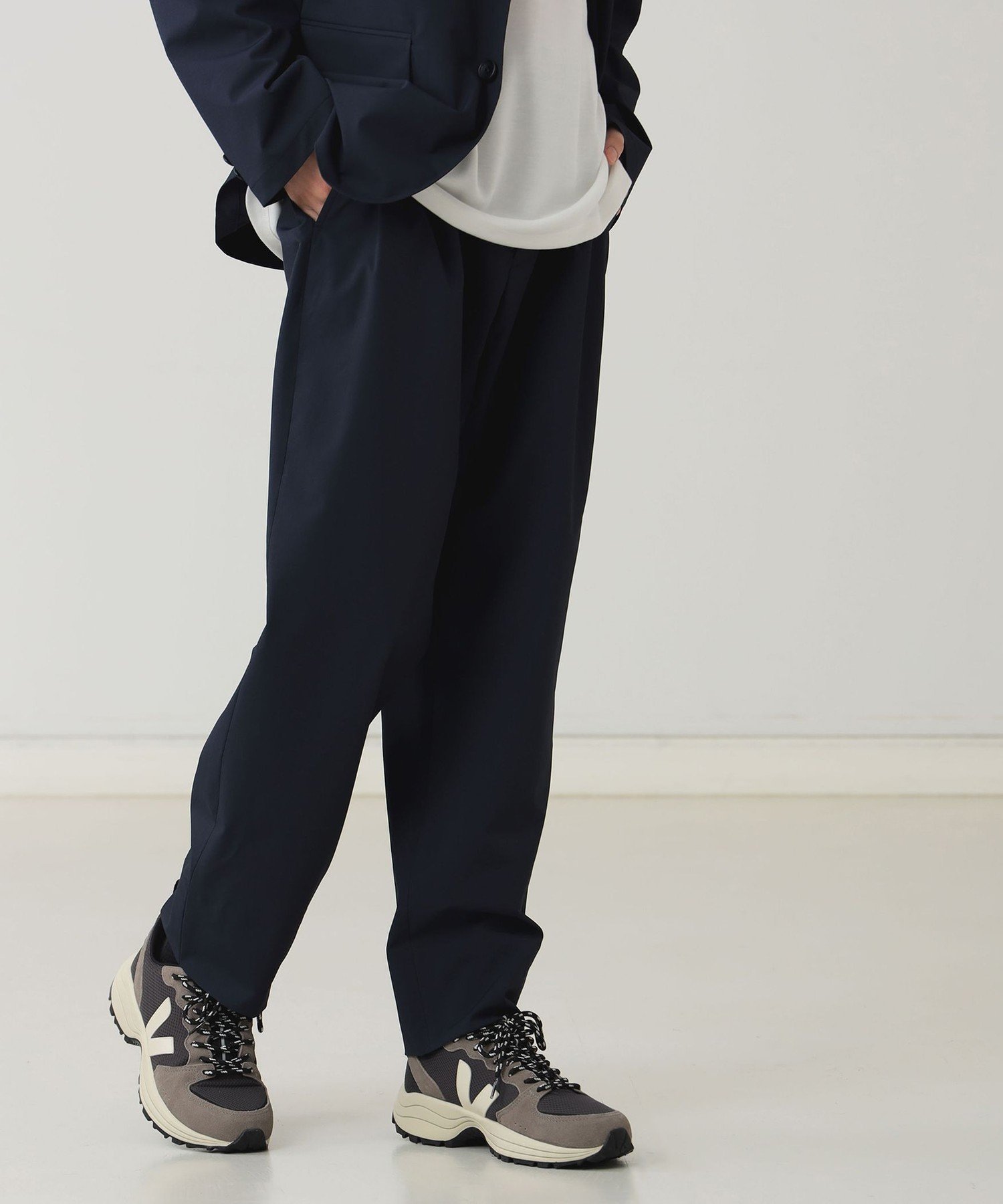 CITY DWELLERS / SMART TECH(R) ストレッチ 1プリーツ スラックス (セットアップ対応) ビームス アウトレット パンツ スラックス・ドレスパンツ ネイビー