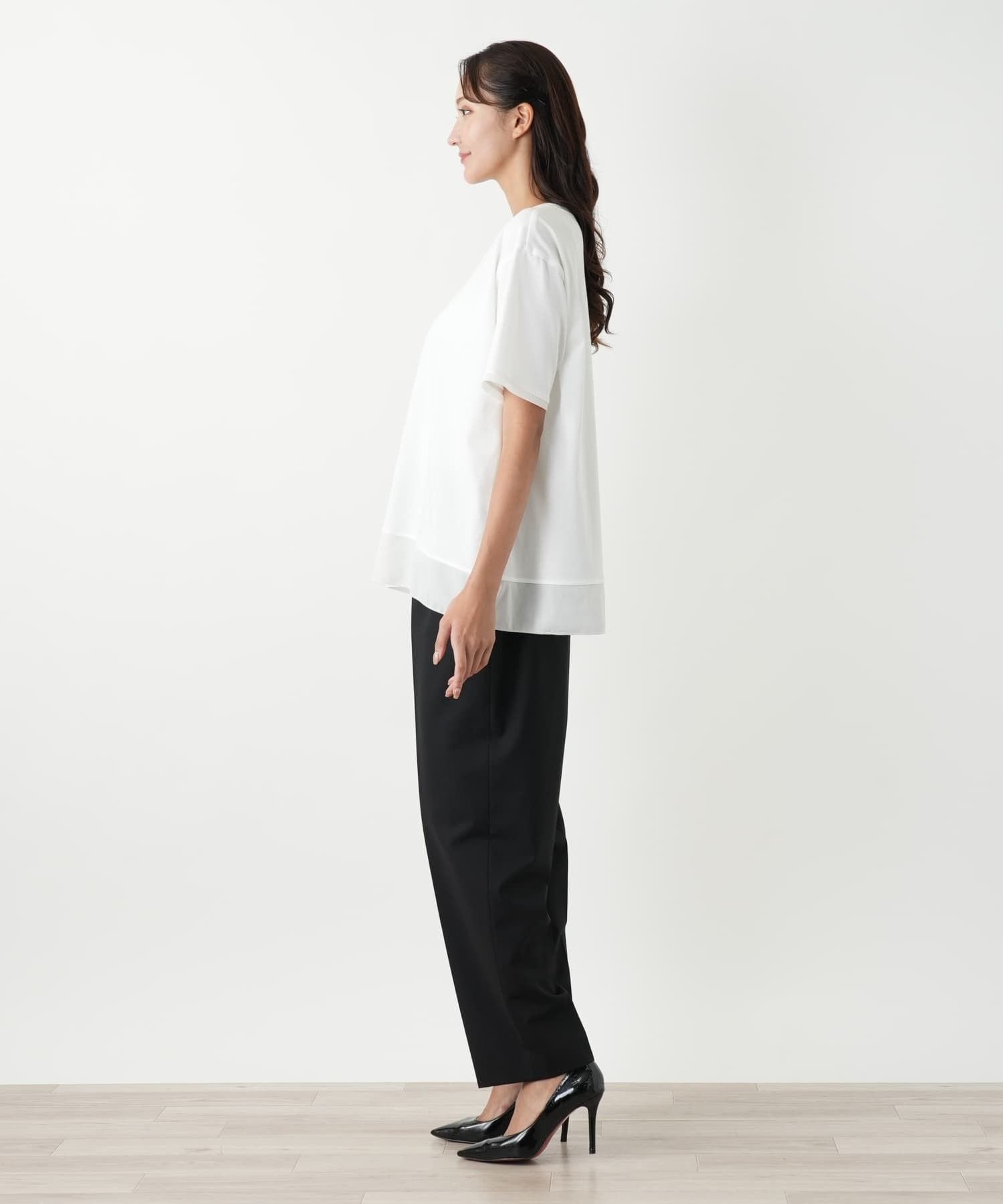 Leilian PLUS HOUSE クロップドパンツ【プラス企画】 レリアン プラスハウス パンツ その他のパンツ ブラック