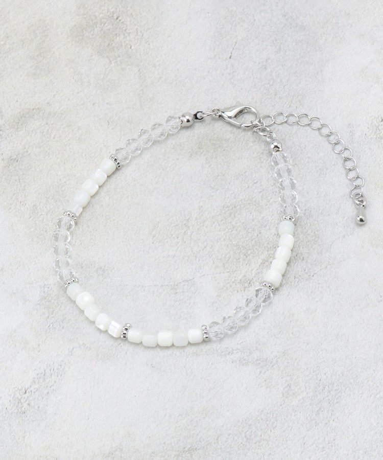 【SALE／20%OFF】OPAQUE.CLIP シェル調ビーズ*メタルブレスレット オペークドットクリップ アクセサリー・腕時計 ブレスレット・バングル ゴールド シルバー
