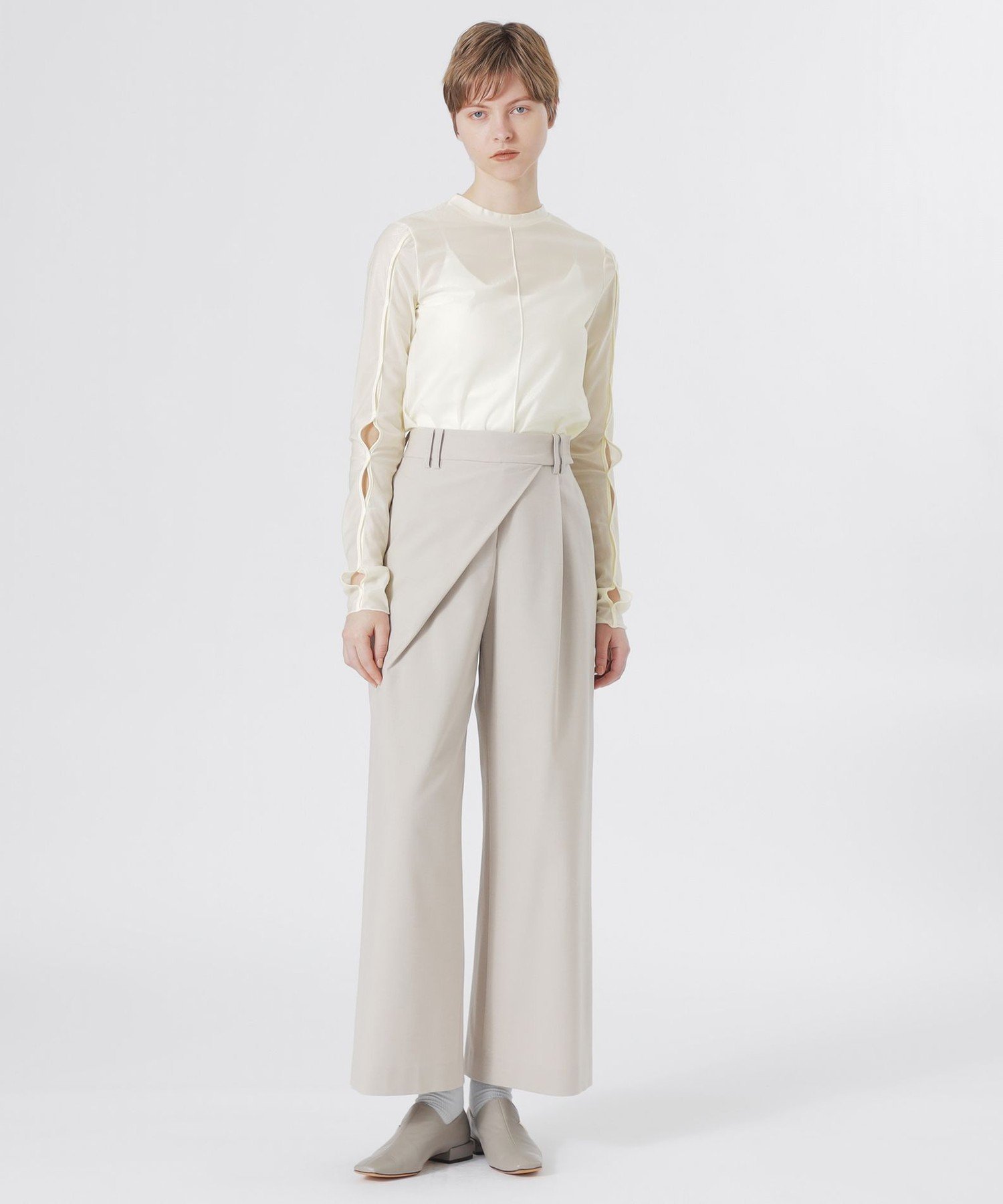LOVELESS ラップワイドパンツ ラブレス パンツ その他のパンツ ベージュ