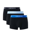 LACOSTE 3パックストレッチコットントランクボクサーショーツ / ボクサーパンツ ラコステ インナー・ルームウェア ボクサーパンツ・トランクス ブラック ネイビー【送料無料】
