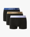 LACOSTE 3パックストレッチコットントランクボクサーショーツ / ボクサーパンツ ラコステ インナー・ルームウェア ボクサーパンツ・トランクス ブラック ネイビー【送料無料】
