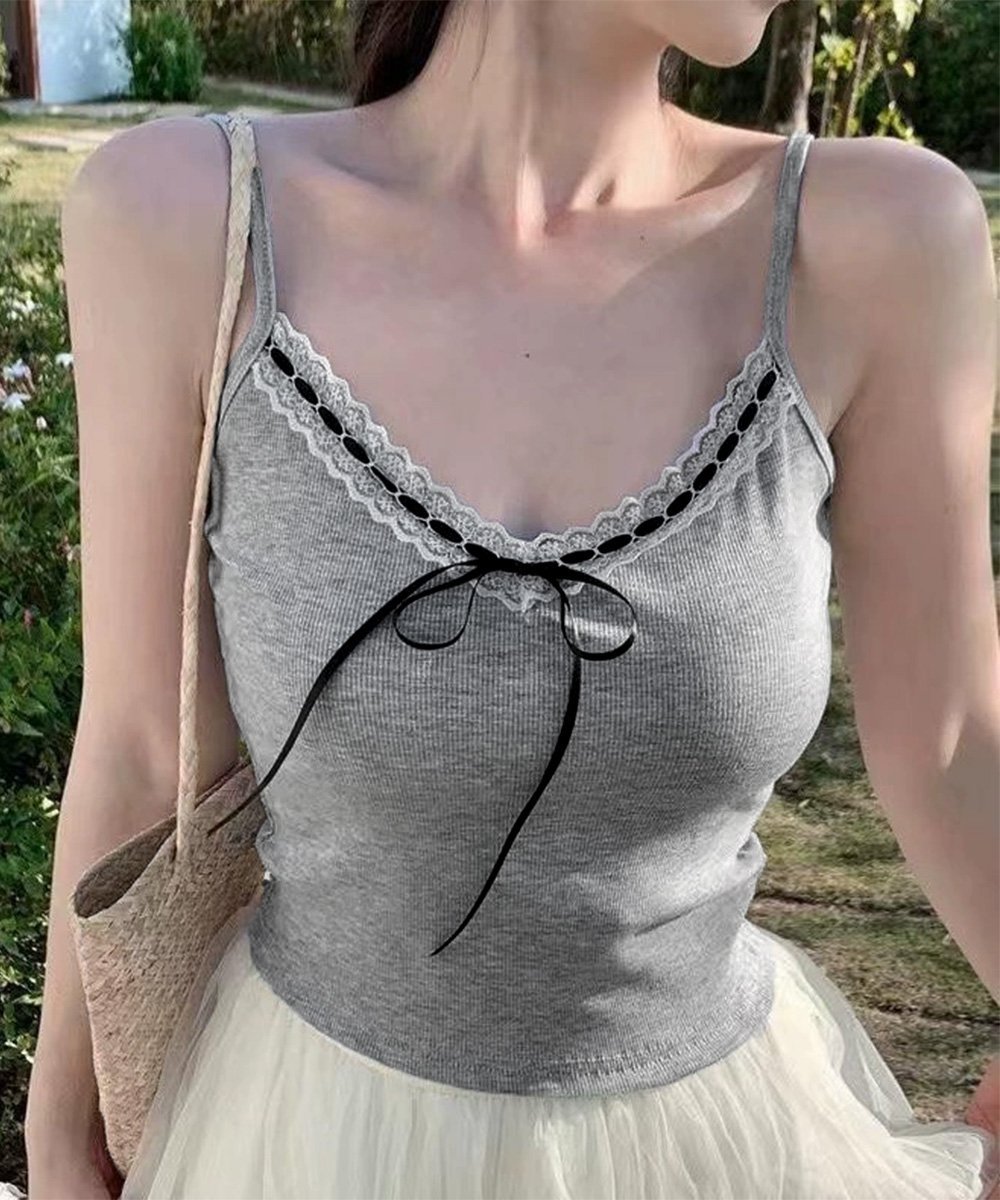 【SALE／30%OFF】miniministore カップ付きキャミソールレーストリムキャミ ミニミニストア トップス ..