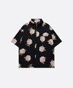 U:UME Monochrome Floral Print Shirt ユーム トップス シャツ・ブラウス ブラック【送料無料】