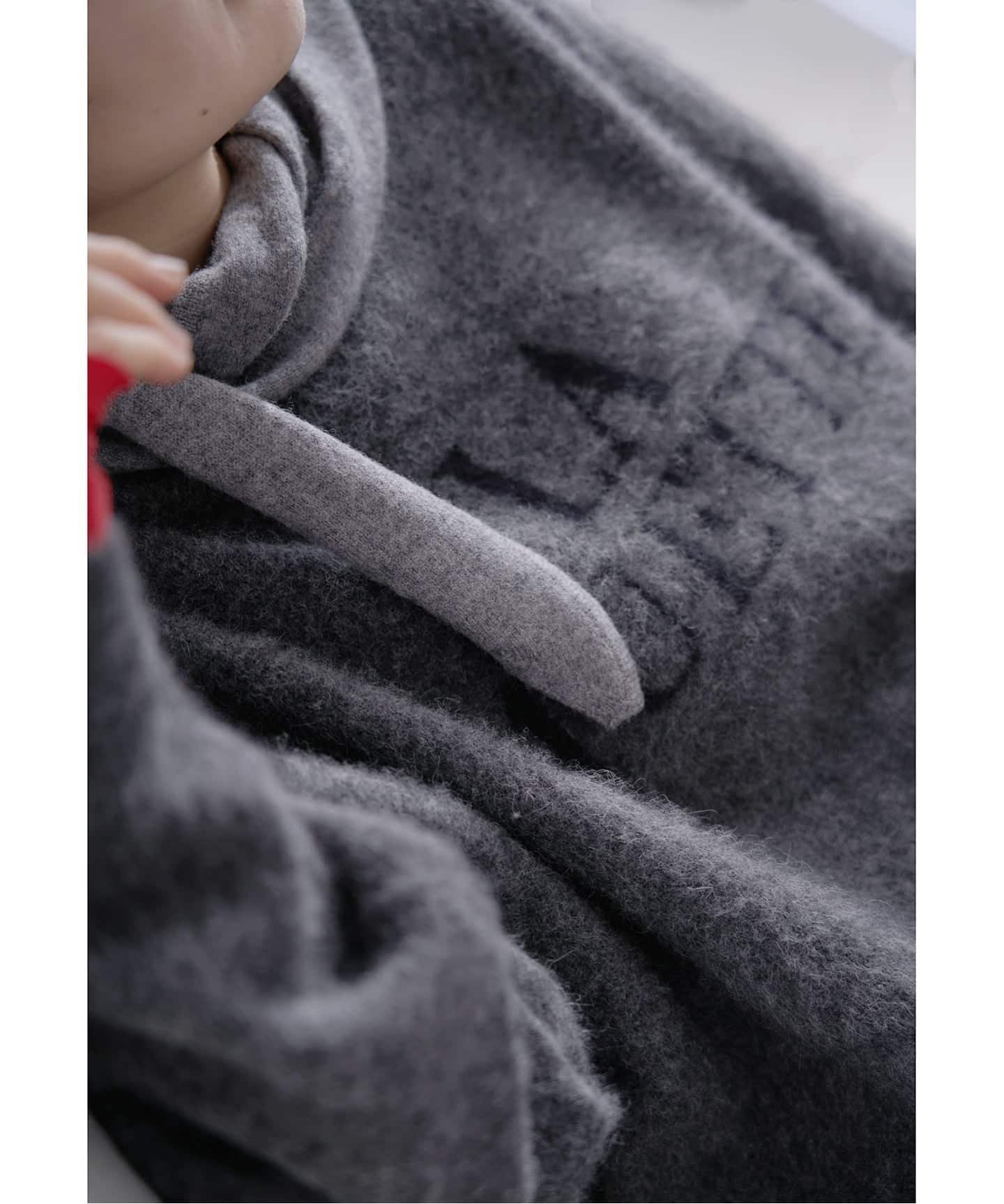 IENA フォックス混LA MUETTE ロゴニット イエナ トップス ニット グレー ブラック【送料無料】