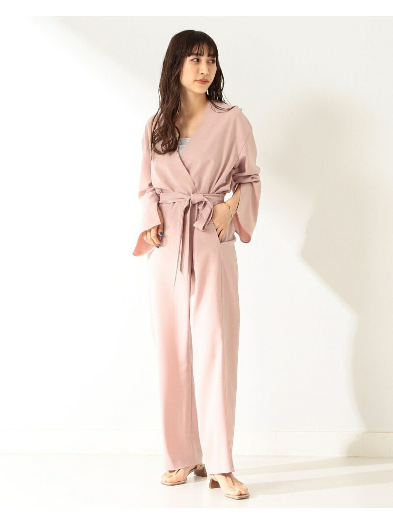 【SALE／80%OFF】Demi-Luxe BEAMS Demi-Luxe BEAMS / ツイル ジャンプスーツ ビームス アウトレット オールインワン・オーバーオール オールインワン・つなぎ ピンク ネイビー【送料無料】のサムネイル