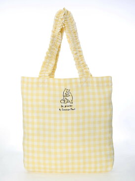 【SALE/55%OFF】Et grenier by Samansa Mos2 ダブルガーゼギンガムチェック刺繍トートバッグ サマンサモスモス バッグ バッグその他 ブラック イエロー ピンク
