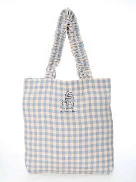【SALE/55%OFF】Et grenier by Samansa Mos2 ダブルガーゼギンガムチェック刺繍トートバッグ サマンサモスモス バッグ バッグその他 ブラック イエロー ピンク