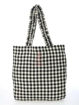 【SALE/55%OFF】Et grenier by Samansa Mos2 ダブルガーゼギンガムチェック刺繍トートバッグ サマンサモスモス バッグ バッグその他 ブラック イエロー ピンク