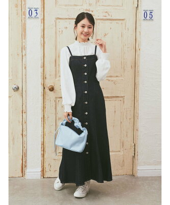 【SALE/30%OFF】earth music&ecology ボタンキャミデニムワンピース アースミュージック&エコロジー ワンピース・ドレス ワンピース ブルー【送料無料】