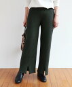 【SALE/60%OFF】andme 前スリット入り リブ ニットパンツ アンドミー パンツ その他のパンツ パープル ブラック