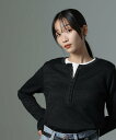 【SALE/40%OFF】NANO universe ホックヘンリーネックベルスリーブリブトップス ナノユニバース トップス カットソー・Tシャツ ブラック ベージュ ブラウン