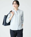 NEWYORKER WOMEN L-SIZE 【L】リネンブレンドストライプ 7分袖スタンドカラーシャツ ニューヨーカー エルサイズ トップス シャツ・ブラウス...