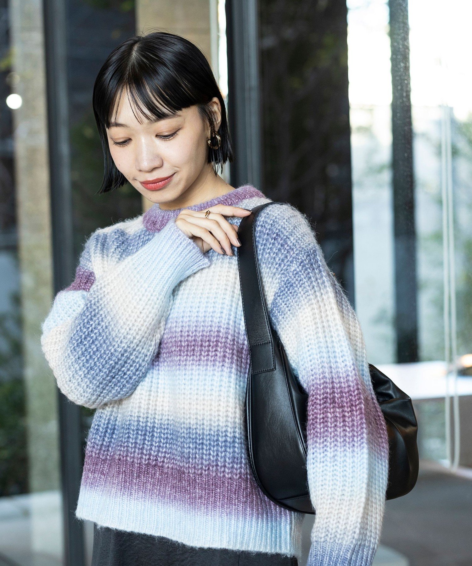 【SALE／40%OFF】BEAMS HEART WOMEN グラデーション ニット プルオーバー(手洗い可能) ビームス アウトレット トップス ニット ホワイト ブルー レッドのサムネイル