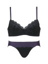 Chut! INTIMATES 【ノンワイヤー】イージーステップSET (BRA + BIKINI 841) (X711) シュット！ インティ メイツ インナー・ルームウェア ブラ＆ショーツセット パープル ホワイト【送料無料】