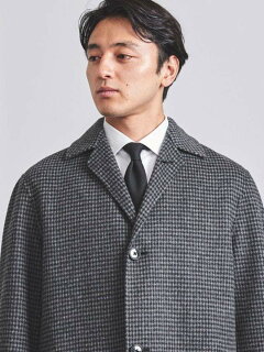 Houndstooth Wool Cotton Coat 1125-199-7369: Dark Grey Houndstooth Wool Cotton Coat 1125-199-7369: Dark Grey