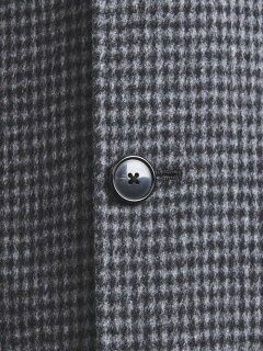 Houndstooth Wool Cotton Coat 1125-199-7369: Dark Grey