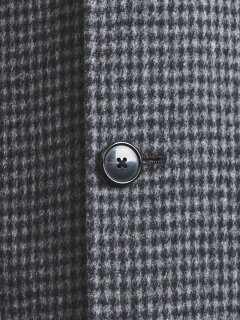Houndstooth Wool Cotton Coat 1125-199-7369: Dark Grey Houndstooth Wool Cotton Coat 1125-199-7369: Dark Grey