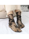 【SALE/40%OFF】Aimoon 総レース クルーソックス フラワー花柄 ミニミニストア 靴下・レッグウェア 靴下 ブラック ベージュ ホワイト