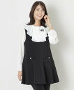 【SALE/36%OFF】TO BE CHIC マットストレッチダンボール ジャンパースカート トゥー ビー シック トップス その他のトップス ブラック ピン...