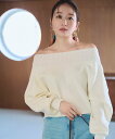 【SALE/50%OFF】NATURAL BEAUTY BASIC クロップドオフショルニット ナチュラルビューティベーシック トップス ニット ホワイト レッド オレンジ グレー【送料無料】(4)