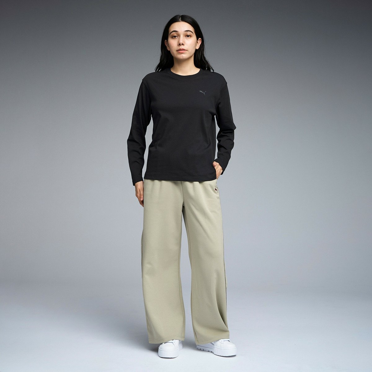 【SALE／30%OFF】PUMA ウィメンズ ESS MX キャットロゴ リラックスド 長袖 Tシャツ プーマ トップス カットソー・Tシャツ