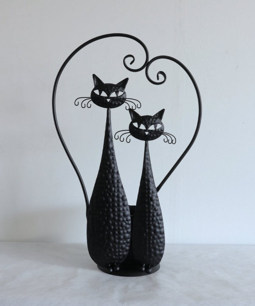 BACKYARD FAMILY アイアン プランター 2匹のネコ ローラ インテリア・生活雑貨 その他のインテリア・生活雑貨 ブラック【送料無料】