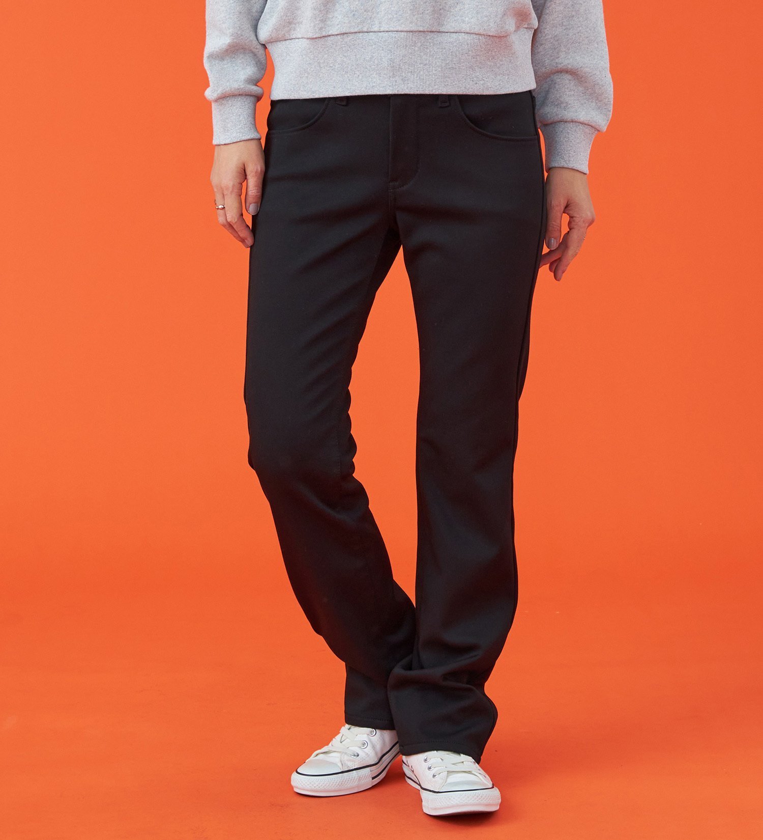 【WEB限定】EDWIN LADIES ハタラクロ BODY FIREストレートパンツ【暖】【冬用】 エドウインオンラインモール パンツ その他のパンツ ブラック
