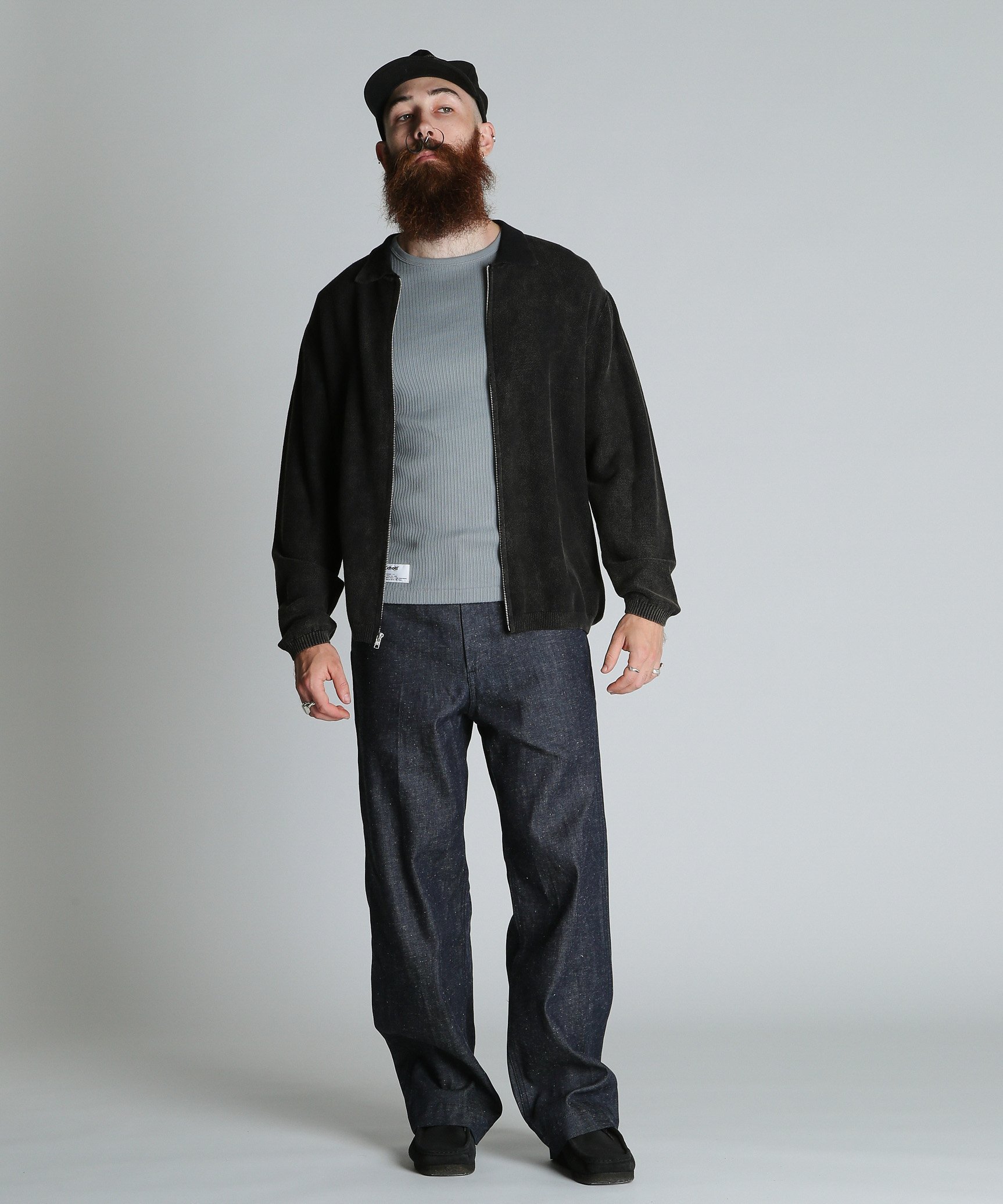 NEP DENIM RAW TROUSERS/ネップデニム ロウトラウザーズ ショット パンツ ジーンズ・デニムパンツ ブラック ブルー
