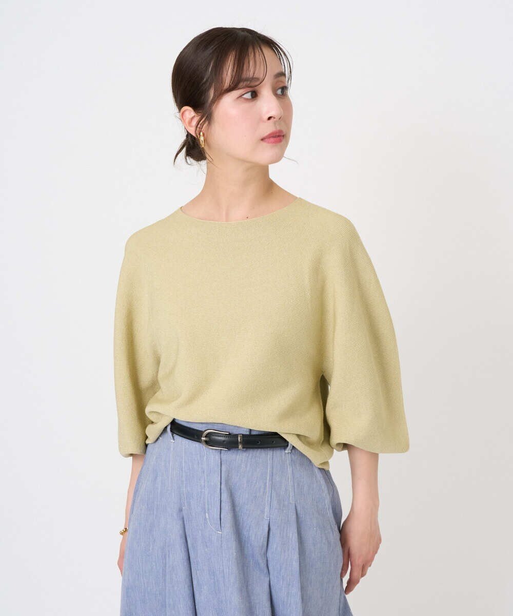 【SALE／30%OFF】MICHEL KLEIN（小さいサイズ） [小さいサイズ]ホールガーメント(R)パフスリーブニット メゾンドゥサンク トップス ニット ホワイト ブルー イエロー【送料無料】