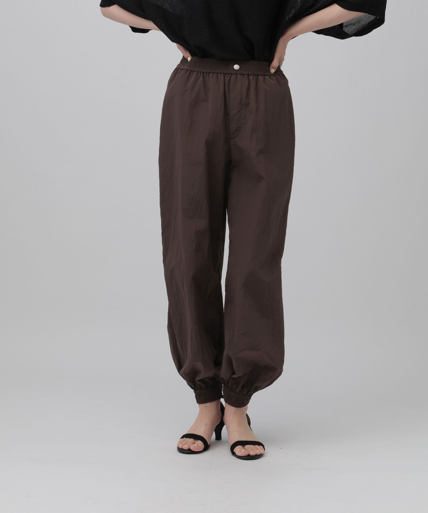 LEPSIM ナイロンチェックパンツ レプシィム パンツ その他のパンツ ホワイト ブラウン