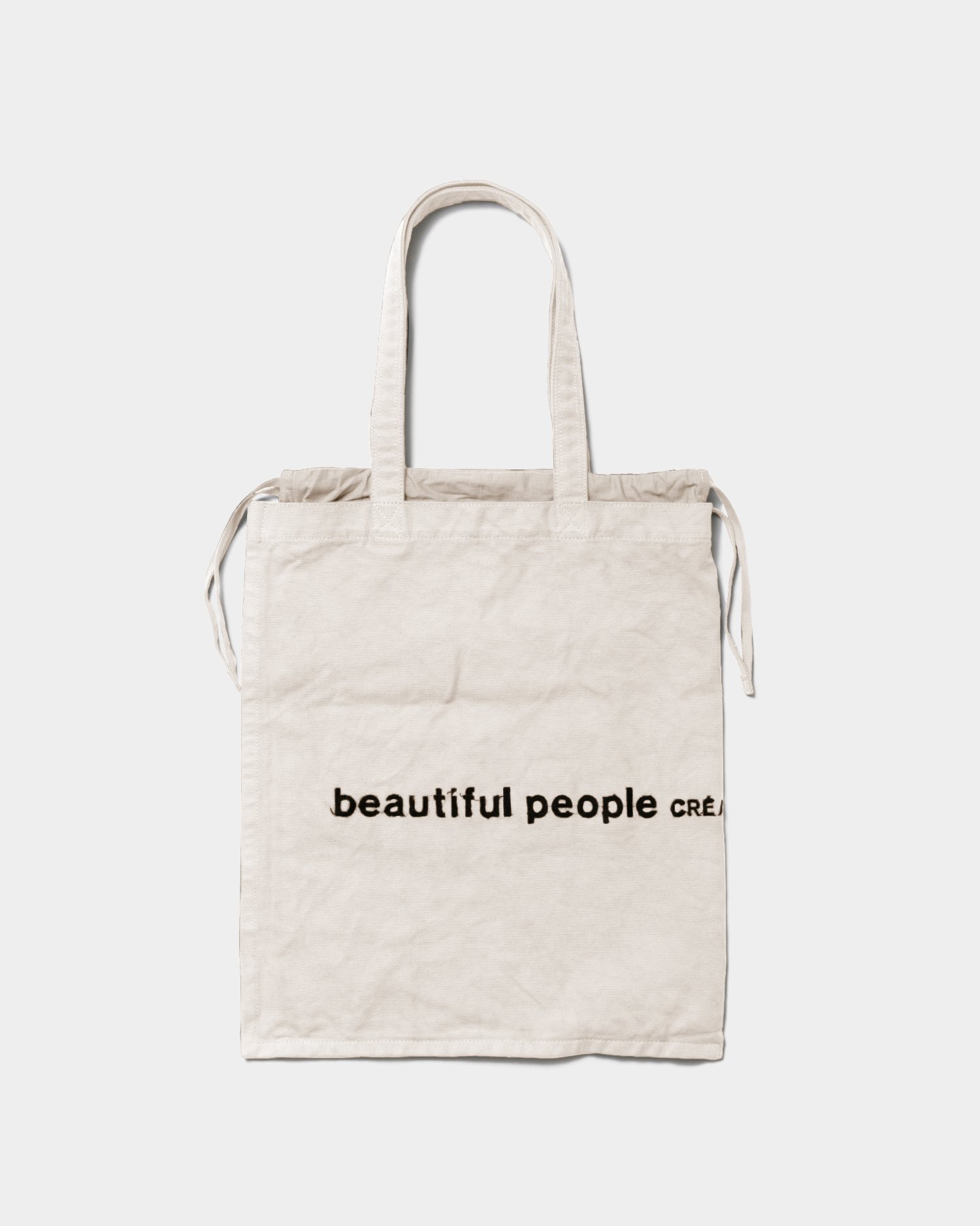 beautiful people brushed logo tote bag ビューティフルピープル バッグ トートバッグ ネイビー ブラウン ブラック グリーン ホワイト【送料無料】