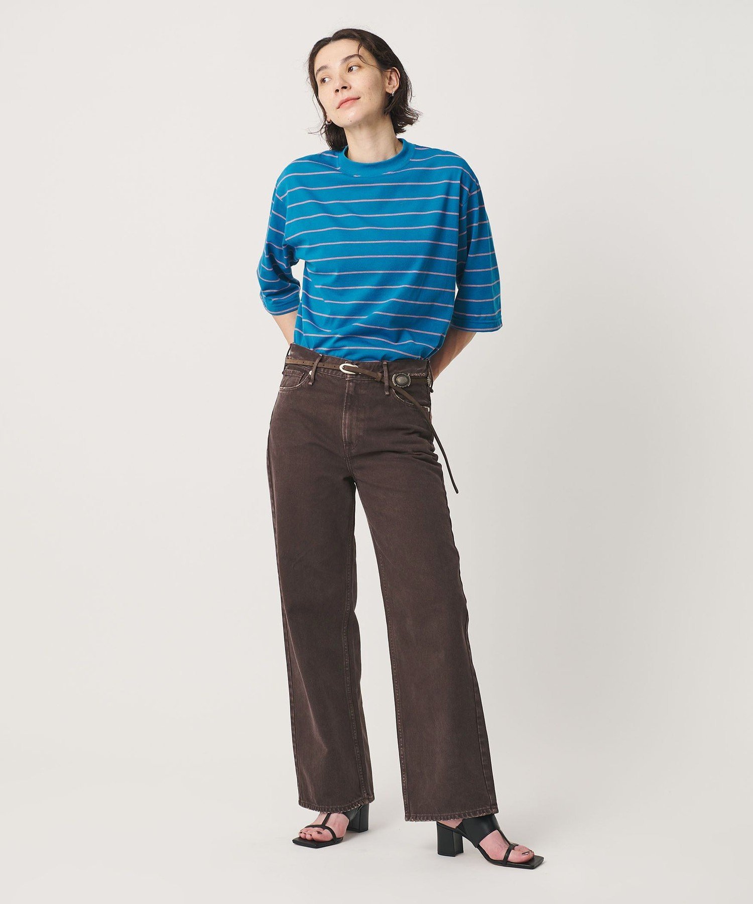 ＜upper hights＞THE NIECE MID RISE デニムパンツ/ダークブラウン ビューティー＆ユース ユナイテッドアローズ パンツ ジーンズ・デニムパンツ ブラウン