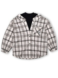 【SALE／64%OFF】ZIDDY レイヤード 風 チェックシャツ(130~160cm) ベベ オンライン ストア シャツ/ブラウス 長袖シャツ ホワイト