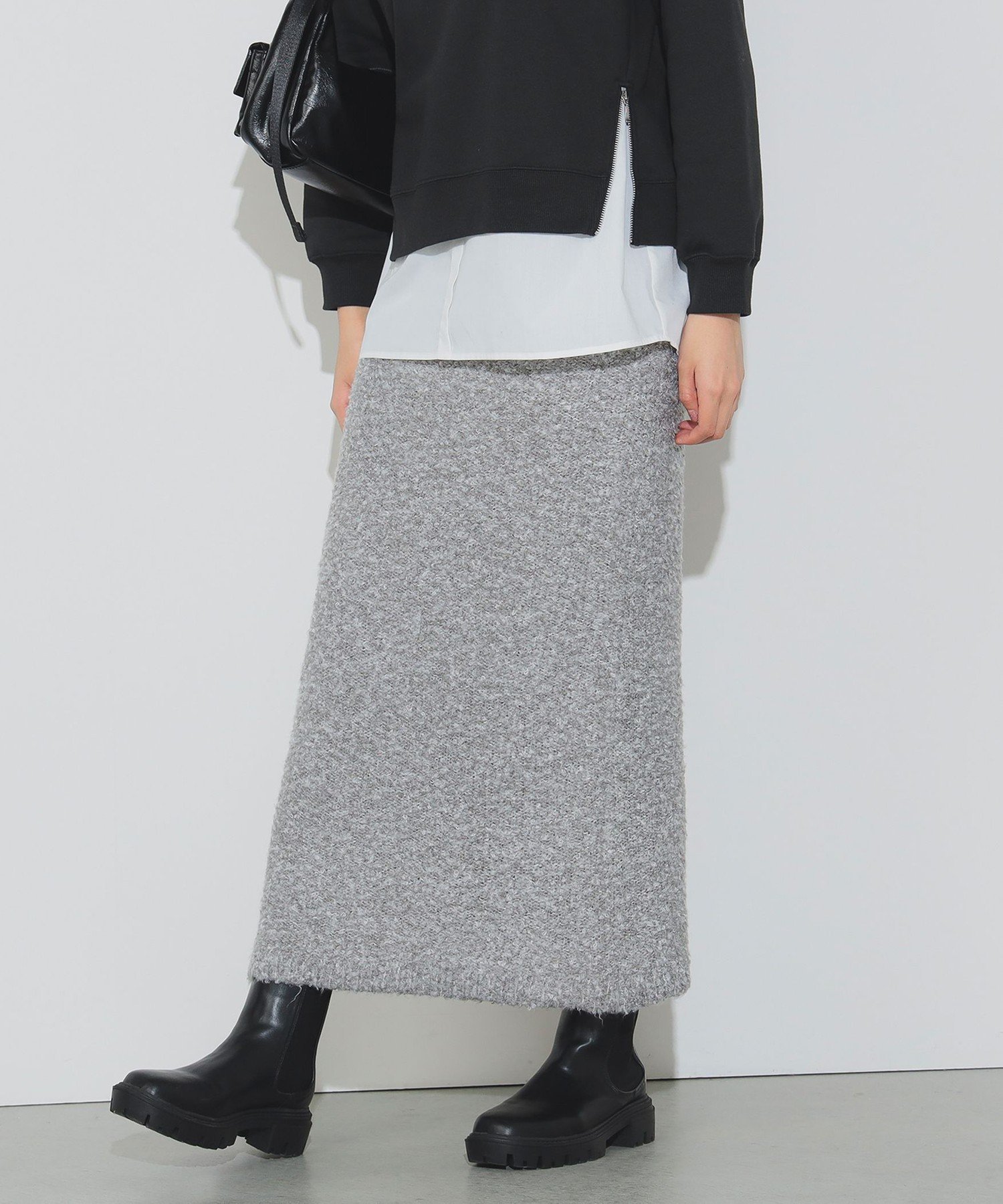 【SALE/40%OFF】BEAMS HEART WOMEN ブークレニット ジップ ナロースカート ビームス アウトレット スカート ロング・マキシスカート ...