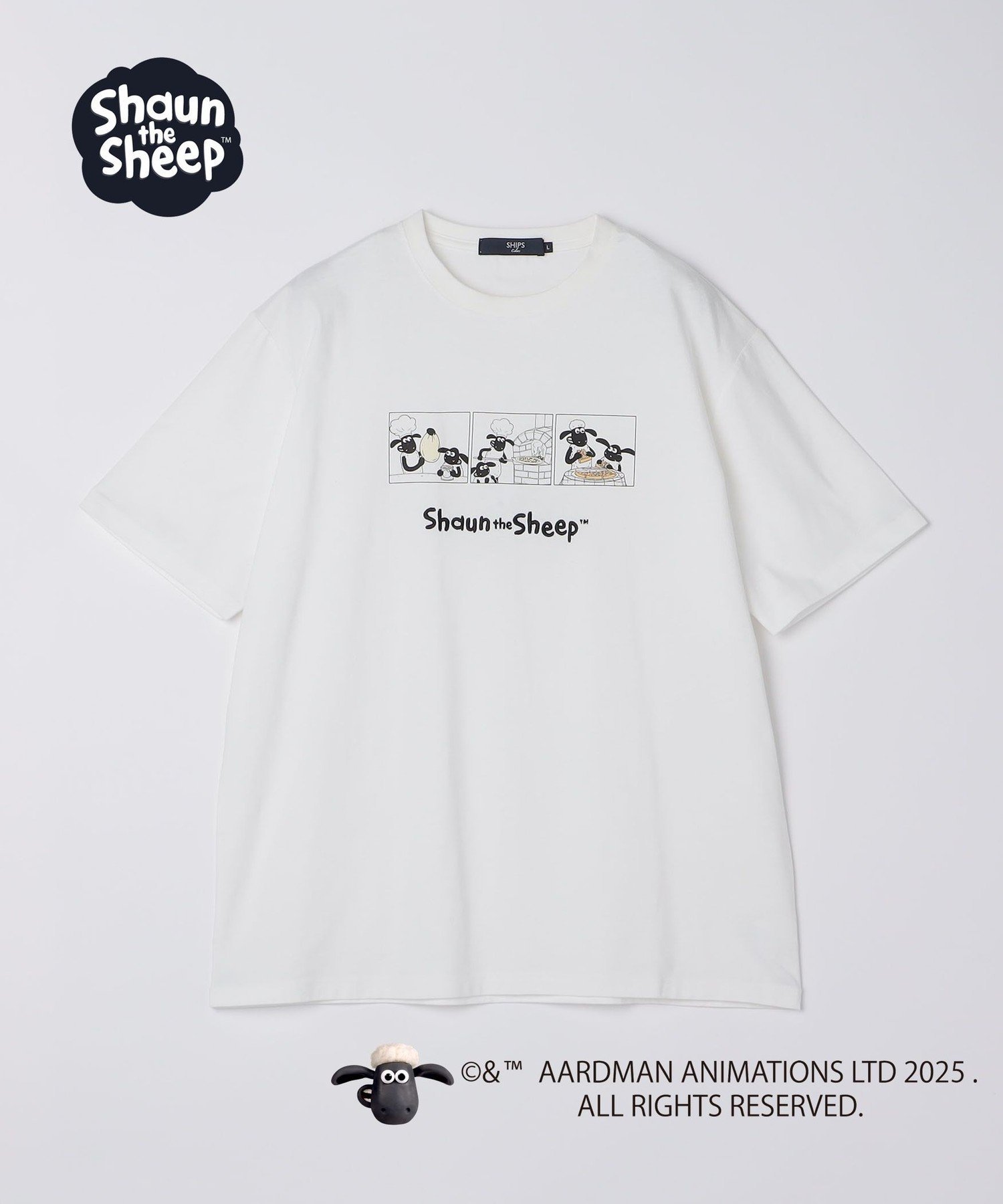 SHIPS Colors SHIPS Colors:ひつじのショーン コミック プリント Tシャツ◇ シップス トップス カットソー・Tシャツ ホワイト