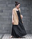 B.C STOCK 《予約》手洗い可 / レーヨンポプリンキャミワンピース ベーセーストック ワンピース・ドレス ワンピース ブラック ブラウン【送料無料】