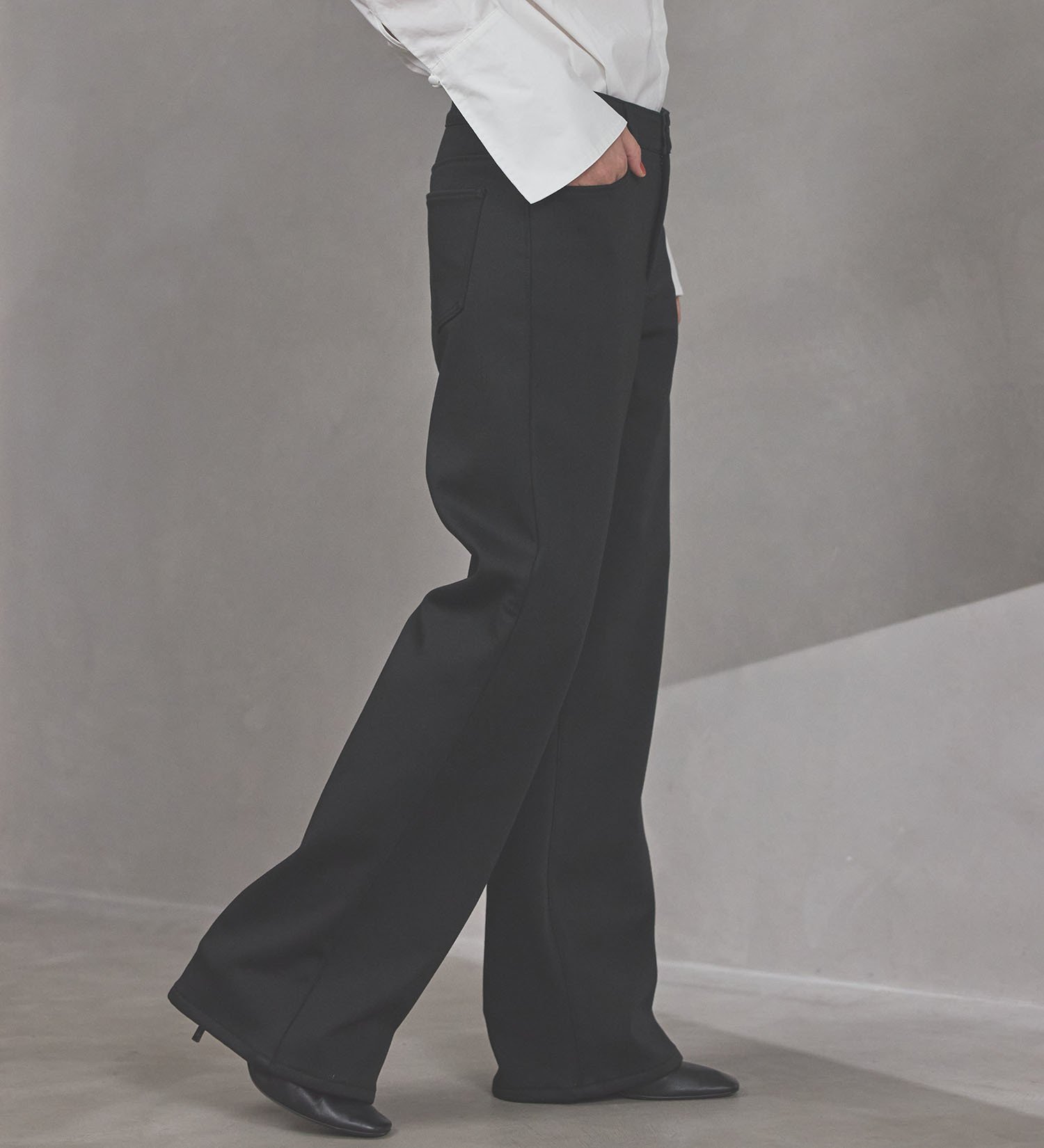 【WEB限定】EDWIN LADIES ハタラクロ BODY FIREワイドパンツ【暖】【冬用】 エドウインオンラインモール パンツ その他のパンツ ブラック