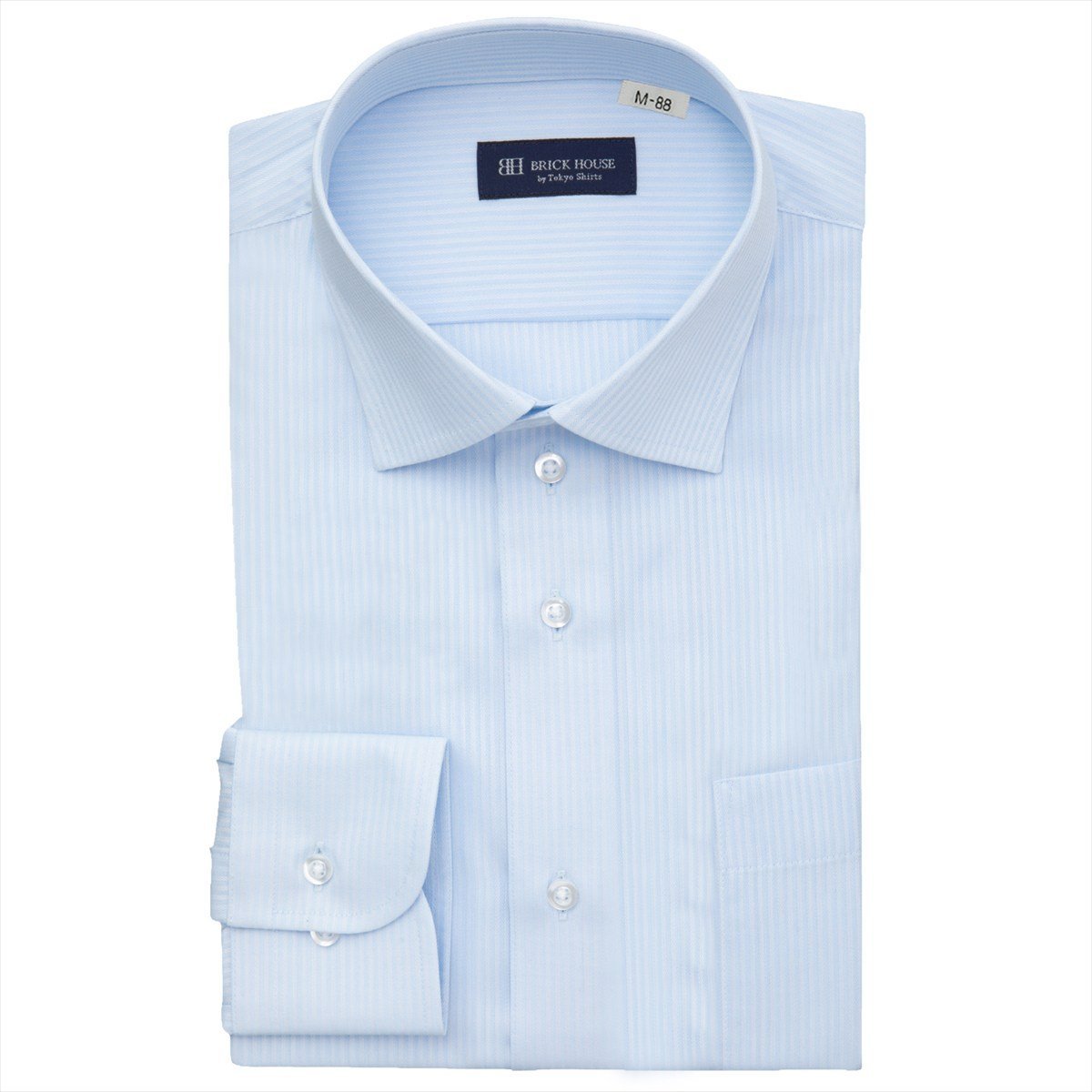 【SALE／29%OFF】BRICK HOUSE by Tokyo Shirts 【吸水速乾・大きいサイズ】 ワイド 長袖 形態安定 ワイシャツ BM01K301AB13W1Q-10 トーキョーシャツ スーツ・フォーマル Yシャツ・カッターシャツ ブルー