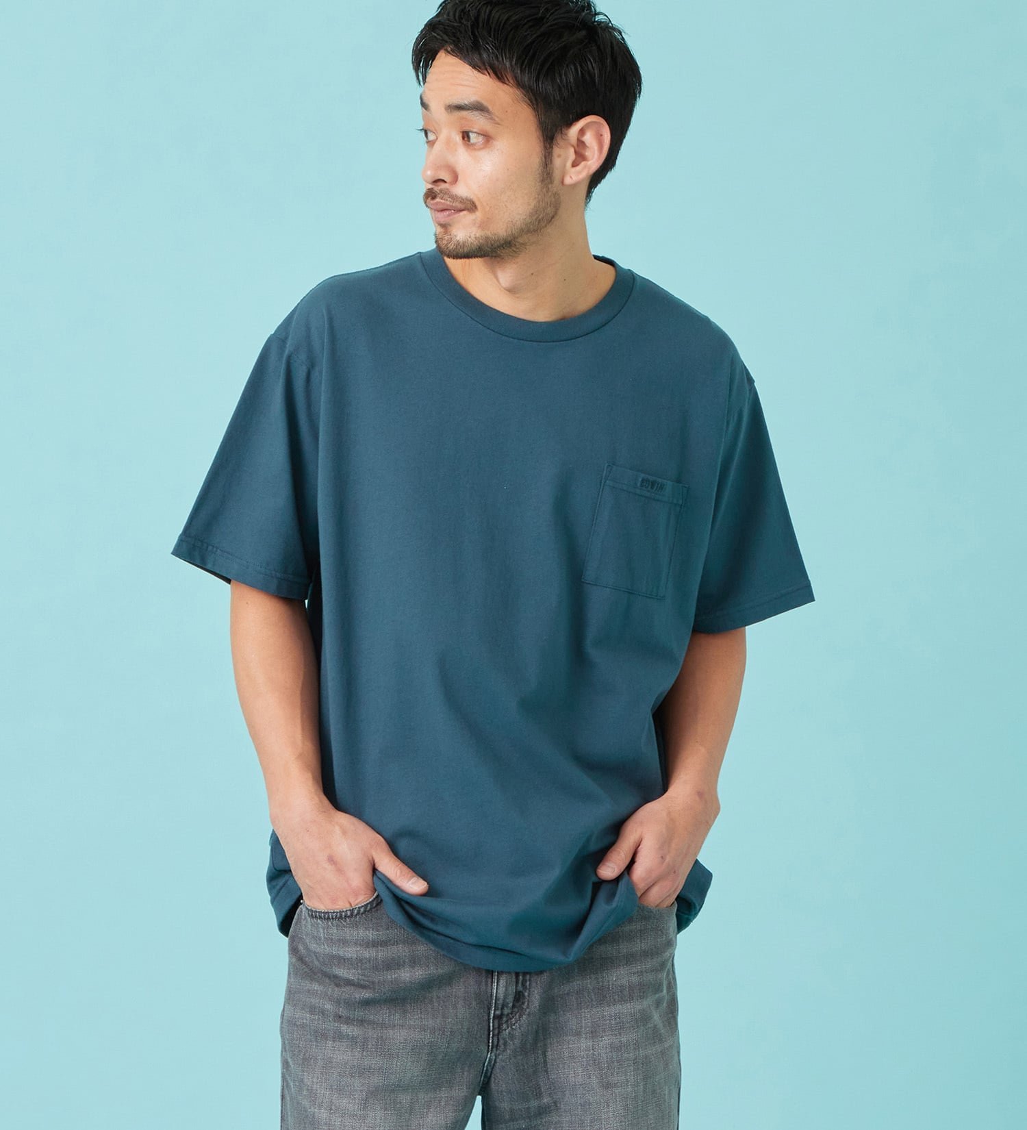 EDWIN ドライ ポケット Tシャツ 半袖 エドウインオンラインモール トップス カットソー・Tシャツ ベージュ ブラウン ホワイト グレー ネイビー