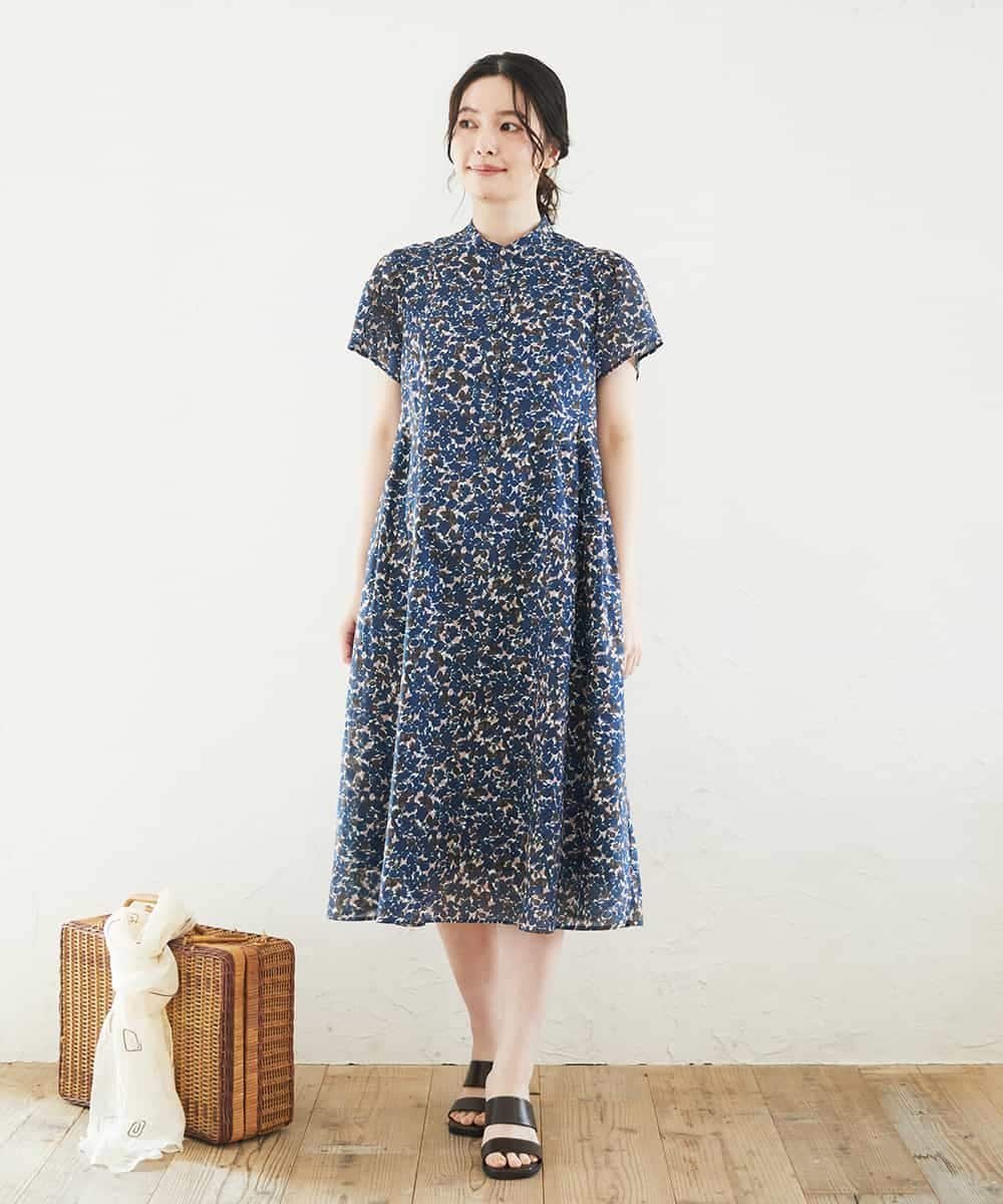 【SALE／30%OFF】GIANNI LO GIUDICE（小さいサイズ） 小花プリントワンピース メゾンドゥサンク ワンピース・ドレス ワンピース ネイビー ベージュ ピンク【送料無料】