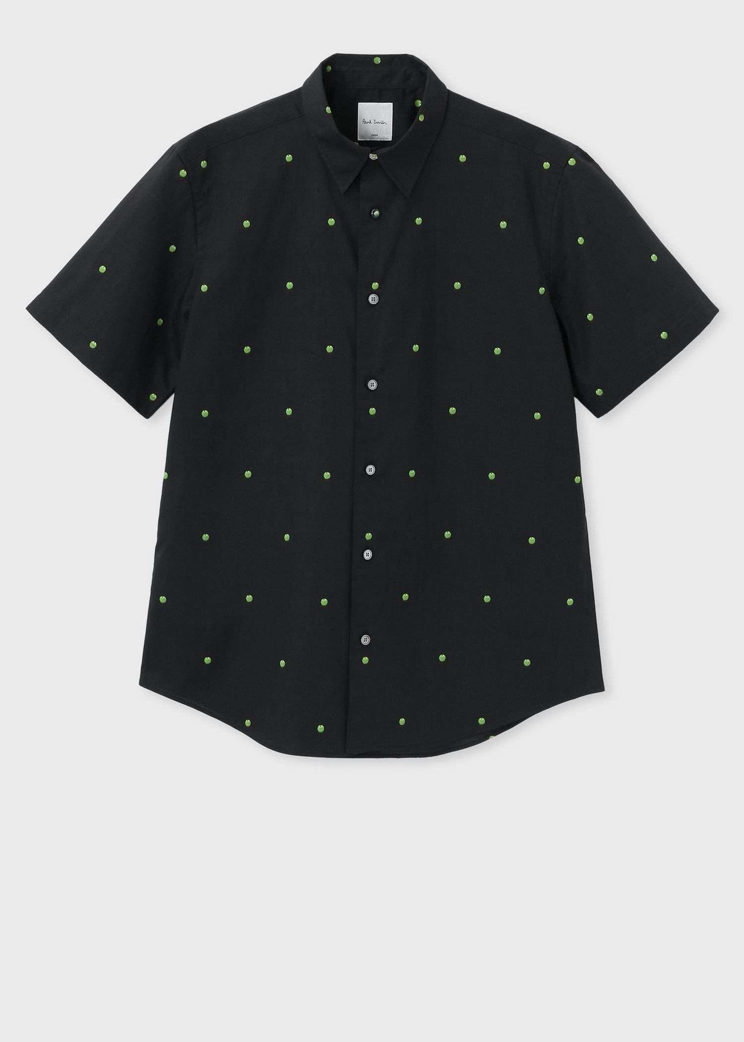 "Green Apple" 半袖シャツ ポール・スミス トップス シャツ・ブラウス ブラック ホワイト
