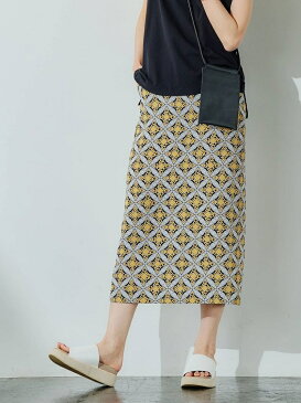 【SALE/50%OFF】UNITED ARROWS green label relaxing CFC バティック プリント タイト スカート ユナイテッドアローズ グリーンレーベルリラクシング スカート ロングスカート ベージュ ネイビー【送料無料】