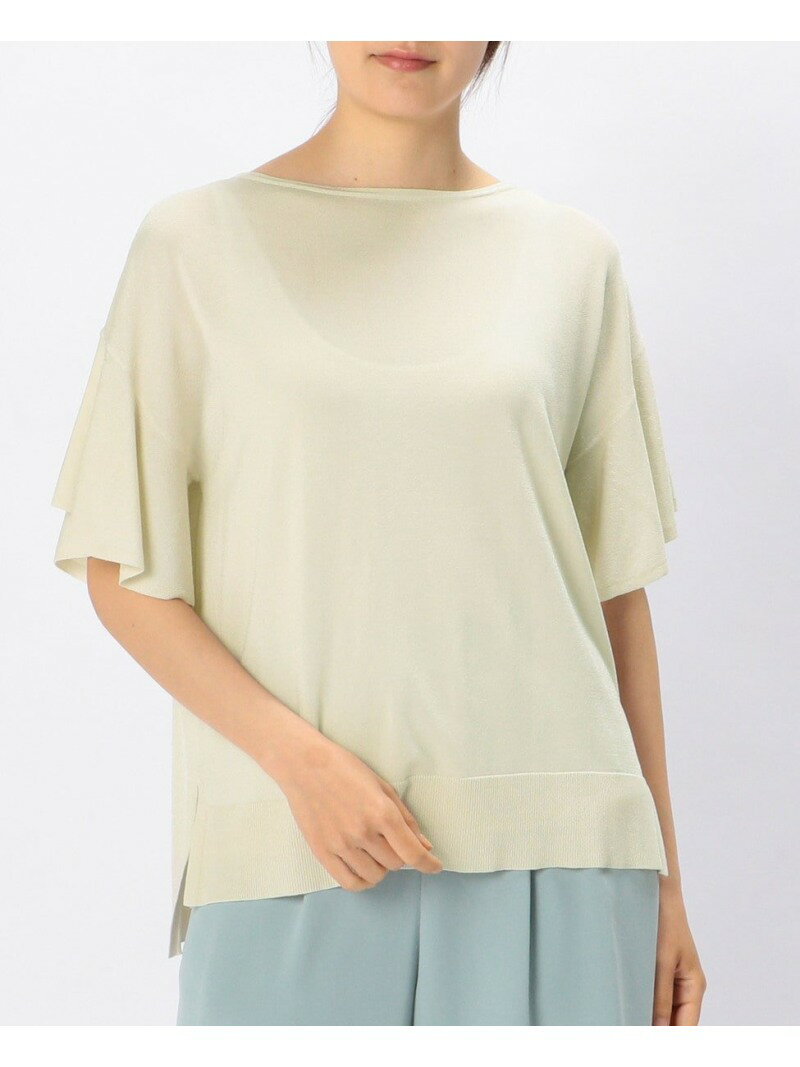 【SALE／80%OFF】TIARA フレアスリーブサマーニット ティアラ トップス ニット ホワイト イエロー ピンク グレーのサムネイル