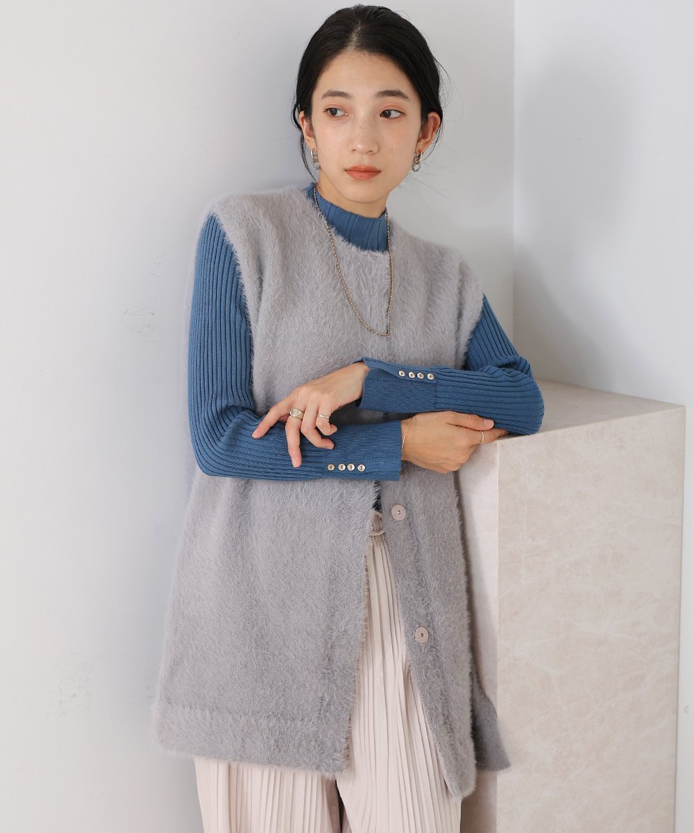 【SALE／20%OFF】Bou Jeloud シャギー2wayニットジレ バブ / ブージュルード トップス ベスト・ジレ ベ..