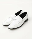 MICHEL KLEIN HOMME レザースリッポン ミッシェルクランオム シューズ・靴 その他のシューズ・靴 ホワイト ブラック【送料無料】
